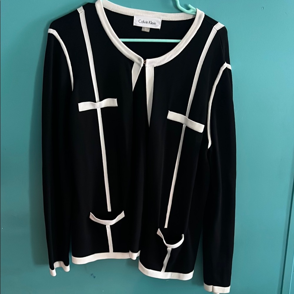 Calvin Klein Black and White Cardigan